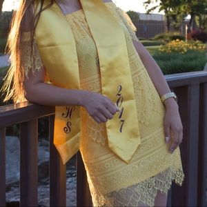 Yellow off the shoulder dress